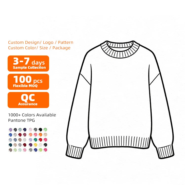 Spring Custom Pullover Kids Girls Long Sleeves Sweater Unisex.