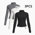 3Pcs Women's BBL Zip up Sports Yoga Jackets.