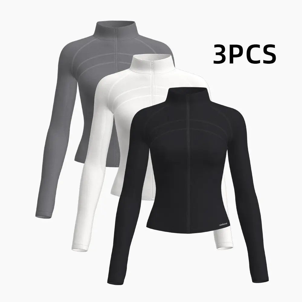 3Pcs Women's BBL Zip up Sports Yoga Jackets.