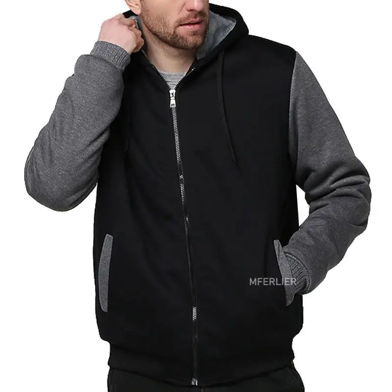 Plus Size Autumn Winter Fleece Men's Hoodies - 4 colors.