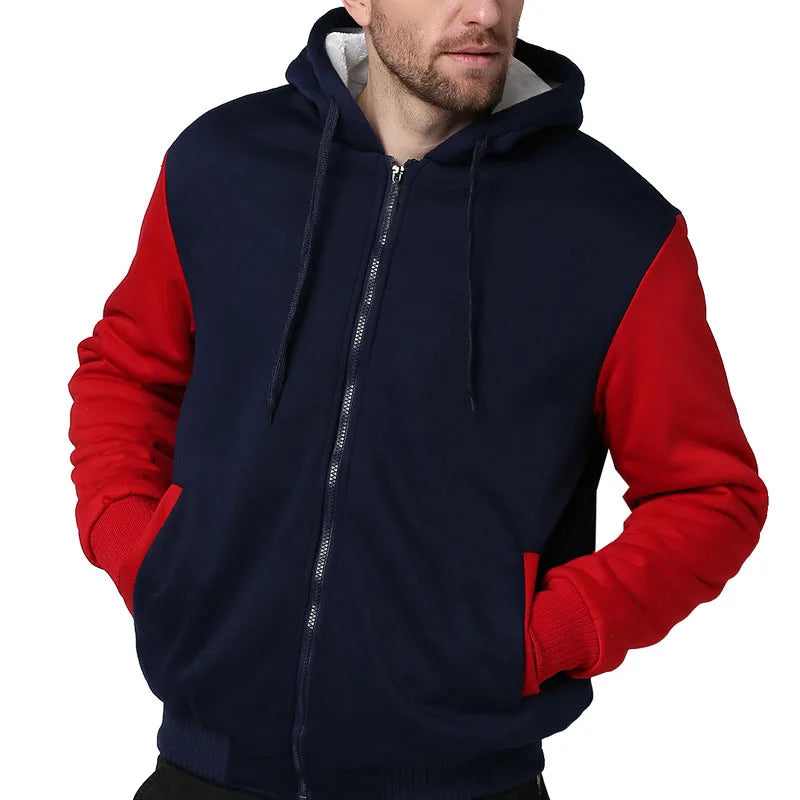 Plus Size Autumn Winter Fleece Men's Hoodies - 4 colors.