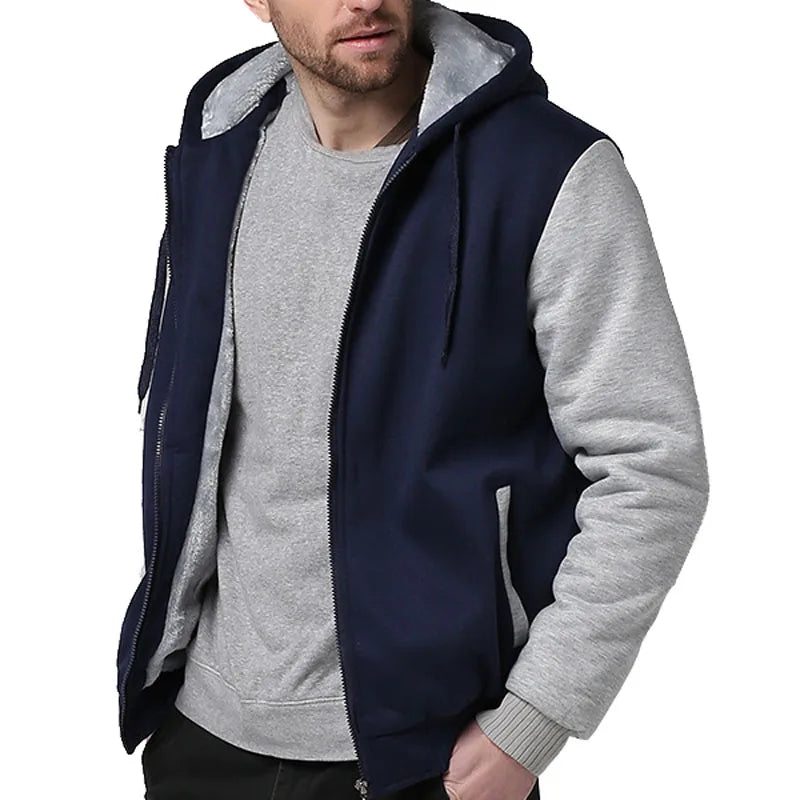 Plus Size Autumn Winter Fleece Men's Hoodies - 4 colors.