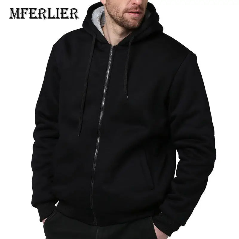 Plus Size Autumn Winter Fleece Men's Hoodies - 4 colors.