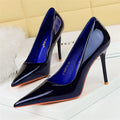 Sexy Fashion Simple Slim High Heels, Patent Leather Shallow Mouth Pointed.