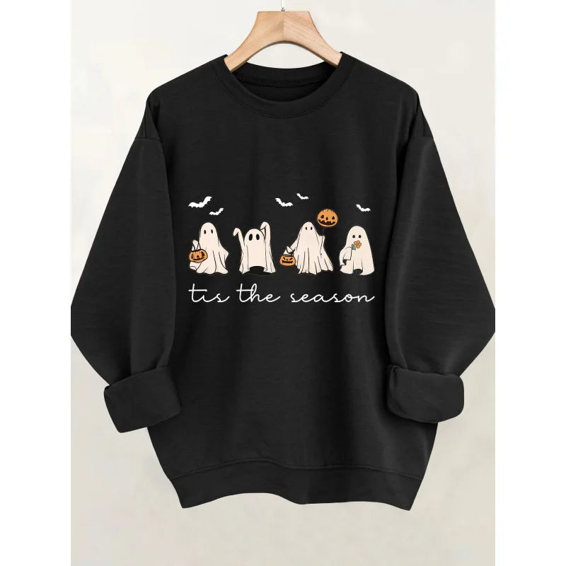 Halloween Ghost Print Womens Cross-Border Casual Comfortable Cardigan.