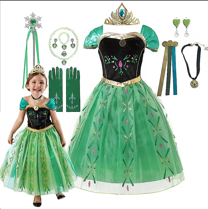 Frozen Theme- Costume For Girls, Princess Dress Carnival.