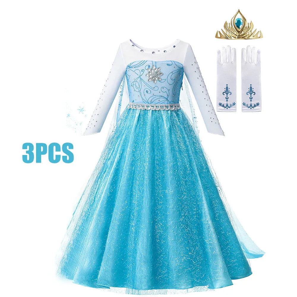 Frozen Theme- Costume For Girls, Princess Dress Carnival.