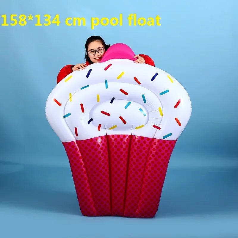 Giant Inflatable Float For Adult Pool Party, Ride-On Air Mattress Swimming Ring.