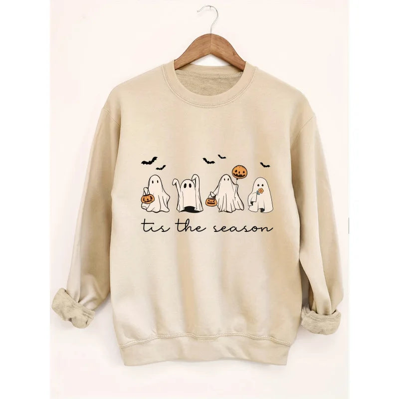 Halloween Ghost Print Womens Cross-Border Casual Comfortable Cardigan.
