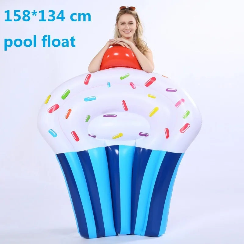 Giant Inflatable Float For Adult Pool Party, Ride-On Air Mattress Swimming Ring.