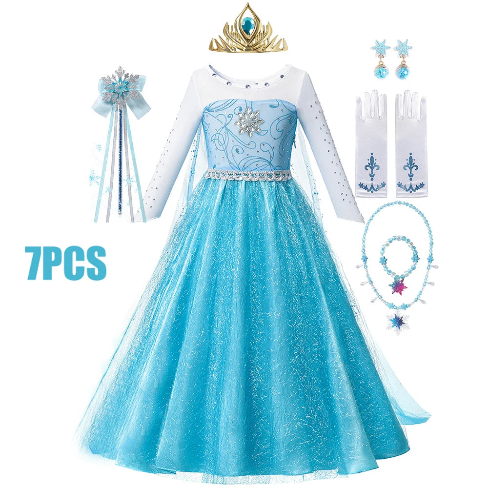 Frozen Theme- Costume For Girls, Princess Dress Carnival.
