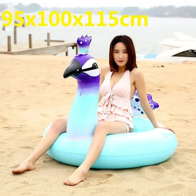 Giant Inflatable Float For Adult Pool Party, Ride-On Air Mattress Swimming Ring.