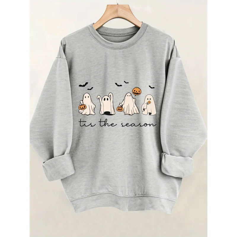 Halloween Ghost Print Womens Cross-Border Casual Comfortable Cardigan.