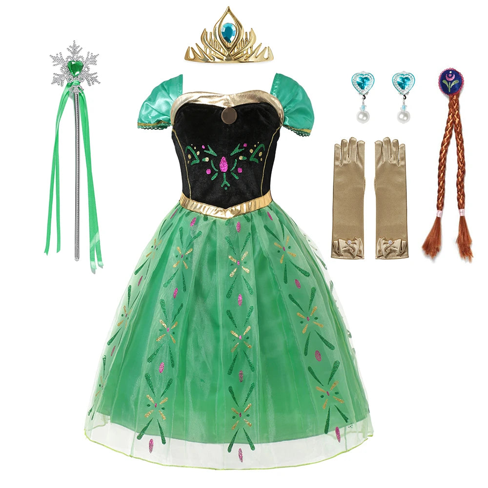 Frozen Theme- Costume For Girls, Princess Dress Carnival.