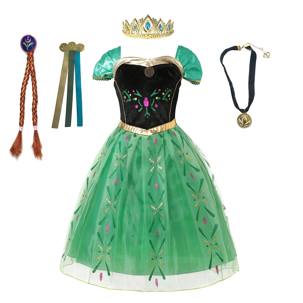 Frozen Theme- Costume For Girls, Princess Dress Carnival.