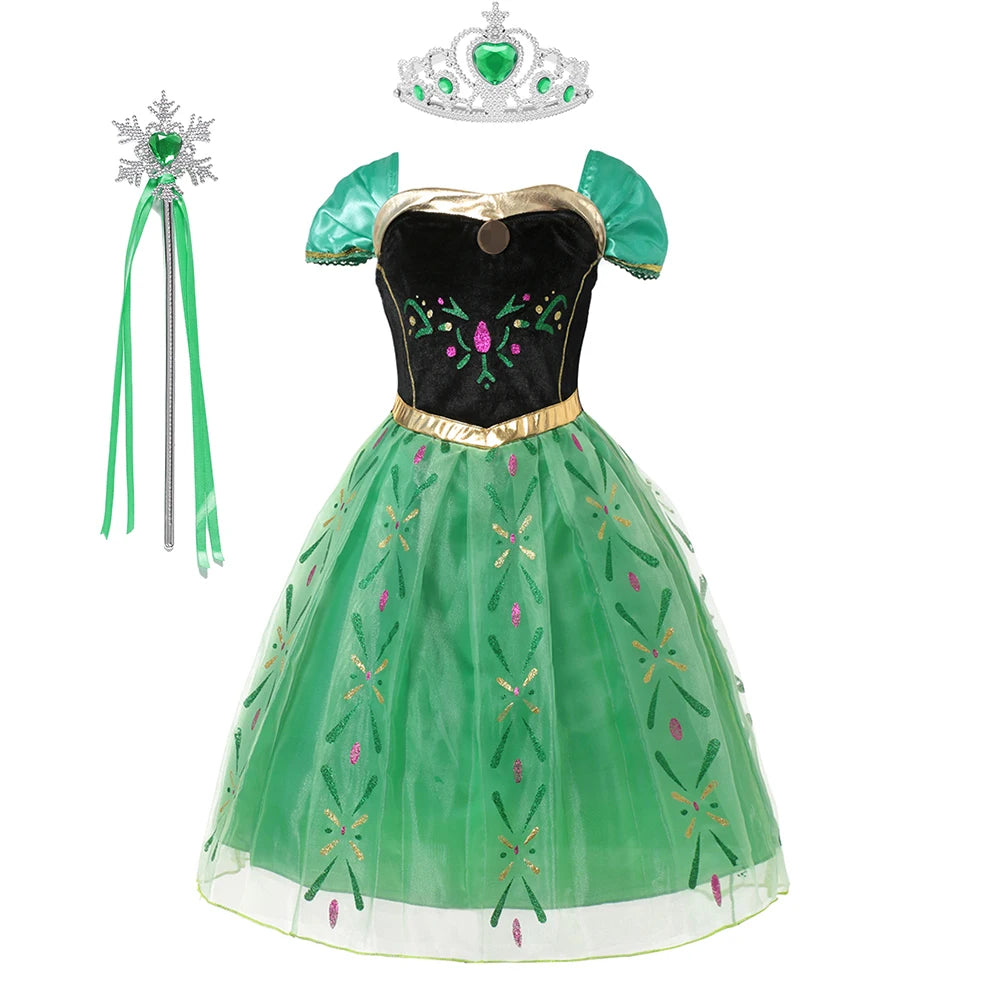 Frozen Theme- Costume For Girls, Princess Dress Carnival.