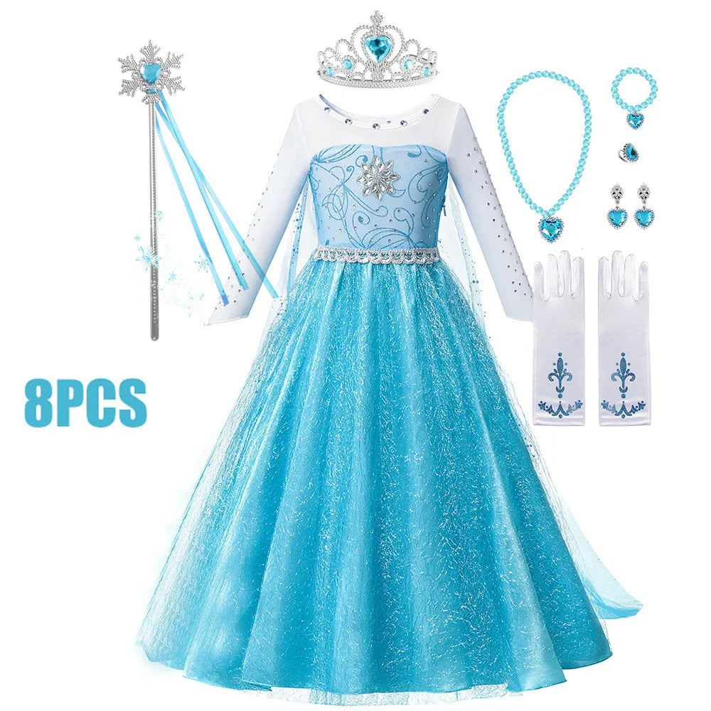 Frozen Theme- Costume For Girls, Princess Dress Carnival.