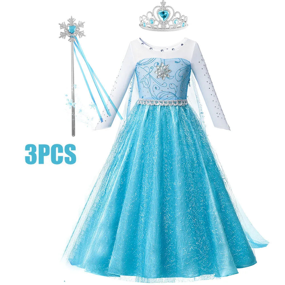 Frozen Theme- Costume For Girls, Princess Dress Carnival.