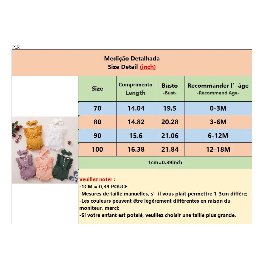 Baby Girl Romper Plain Soft Bodysuit Lace Sleeveless Onesie+Headband 0-18Months.