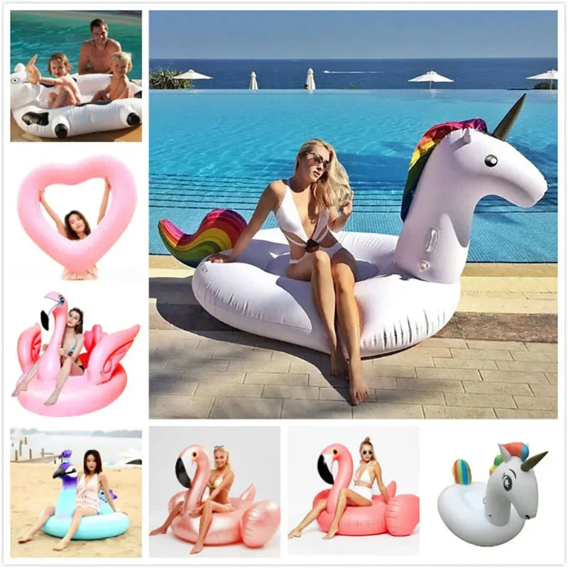 Giant Inflatable Float For Adult Pool Party, Ride-On Air Mattress Swimming Ring.
