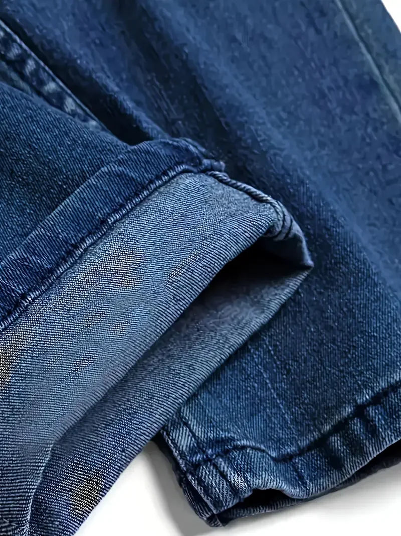 Men'S Distressed Fashion Jeans - Street Style, Comfortable Stretch Denim with Ripped Detail.