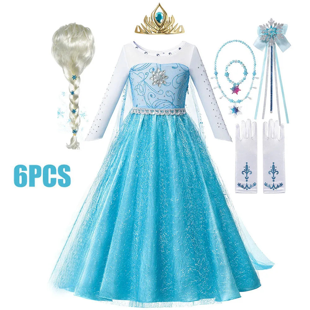 Frozen Theme- Costume For Girls, Princess Dress Carnival.