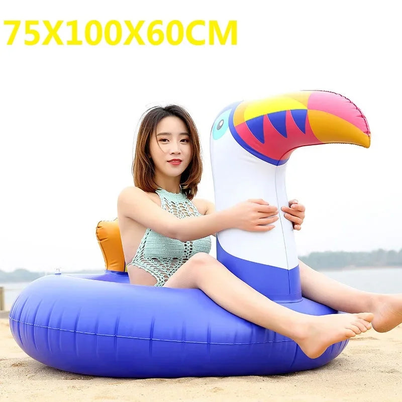 Giant Inflatable Float For Adult Pool Party, Ride-On Air Mattress Swimming Ring.