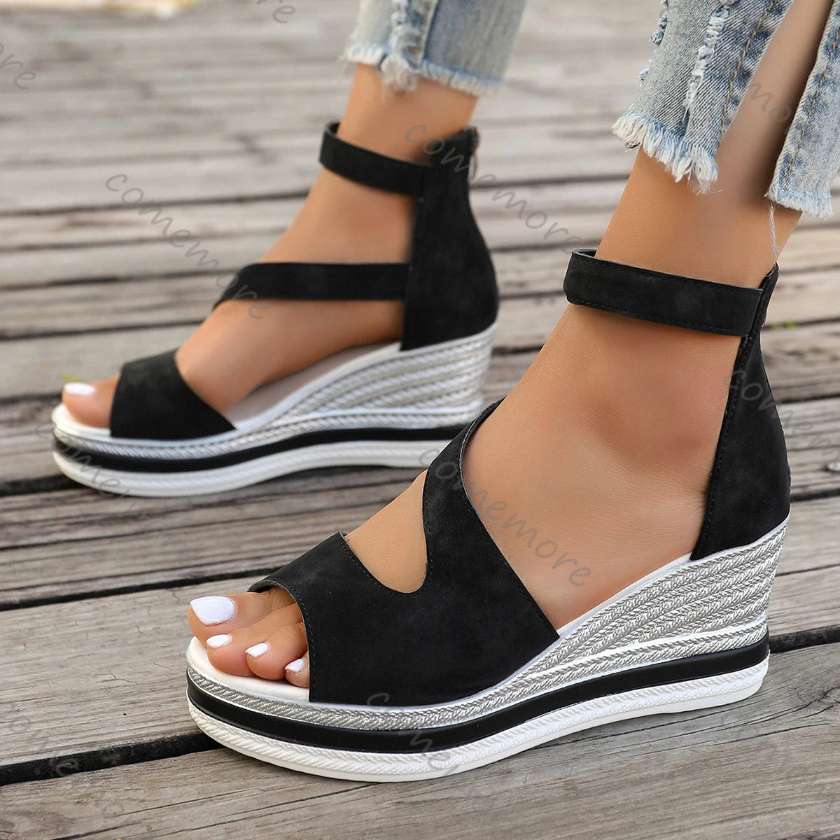Women's Platform Wedges High Heels for Women, Gladiator Casual Peep Toe Style.
