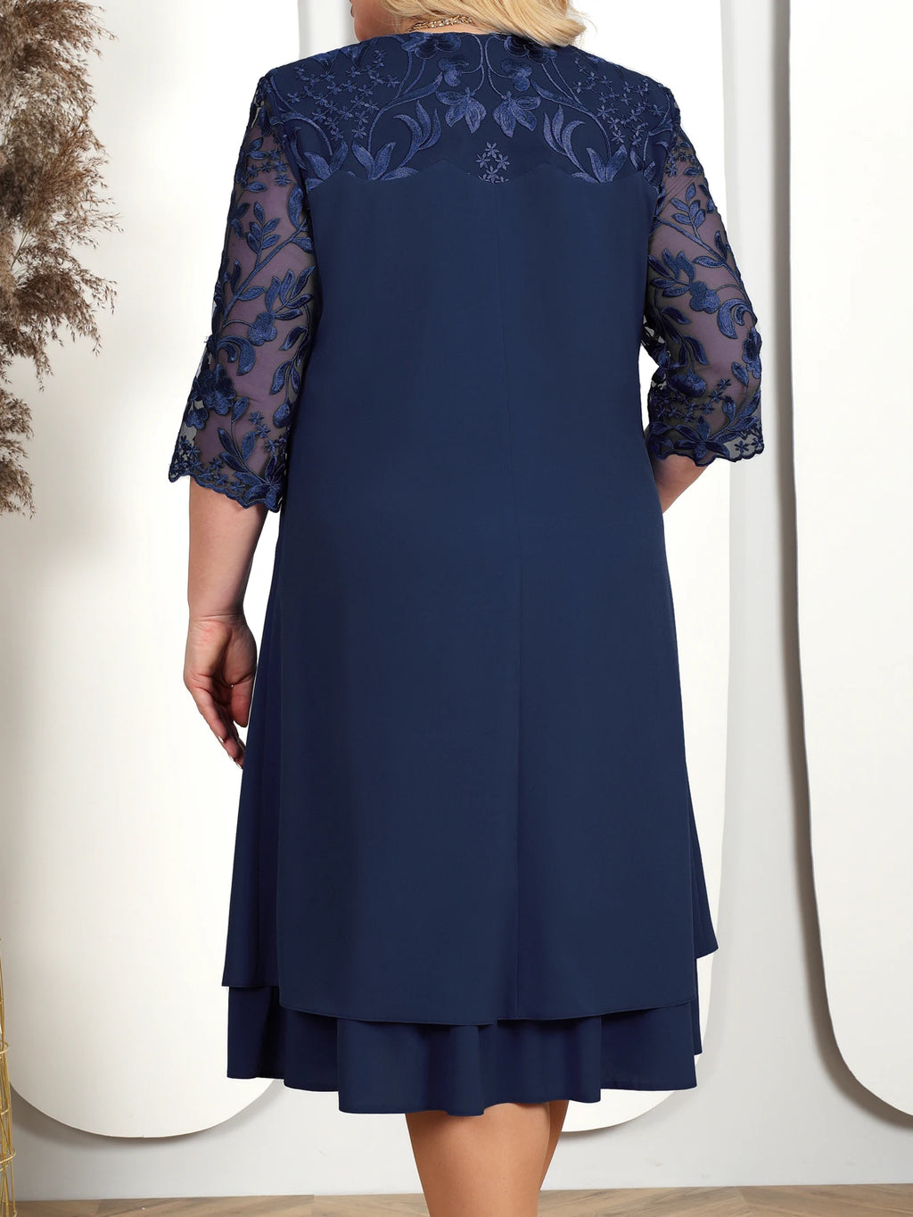 Plus Size Summer Dress, New Fashion Embroidery Patchwork Elegant,Curvy Dresses.