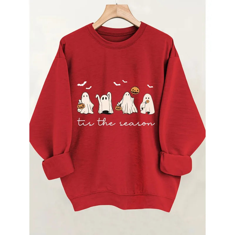 Halloween Ghost Print Womens Cross-Border Casual Comfortable Cardigan.