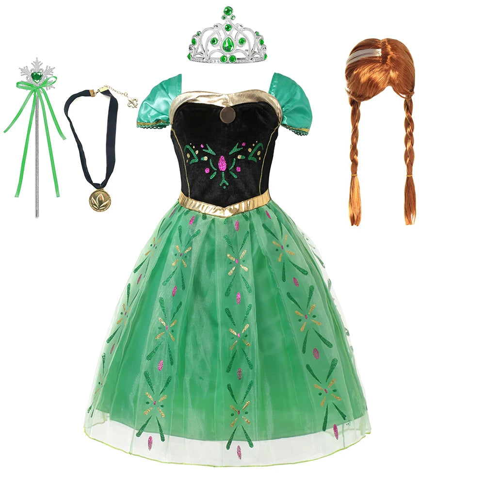 Frozen Theme- Costume For Girls, Princess Dress Carnival.