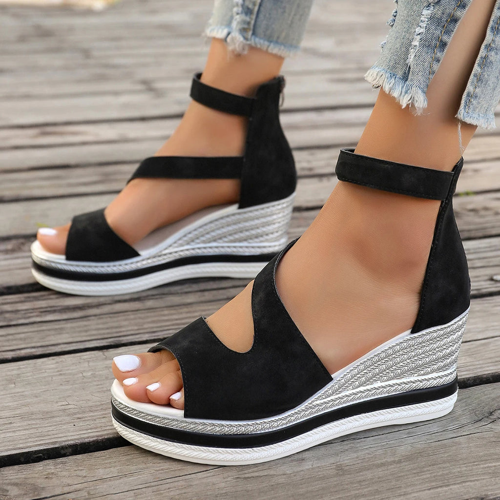 Women's Platform Wedges High Heels for Women, Gladiator Casual Peep Toe Style.