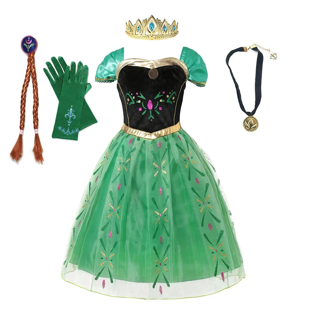 Frozen Theme- Costume For Girls, Princess Dress Carnival.