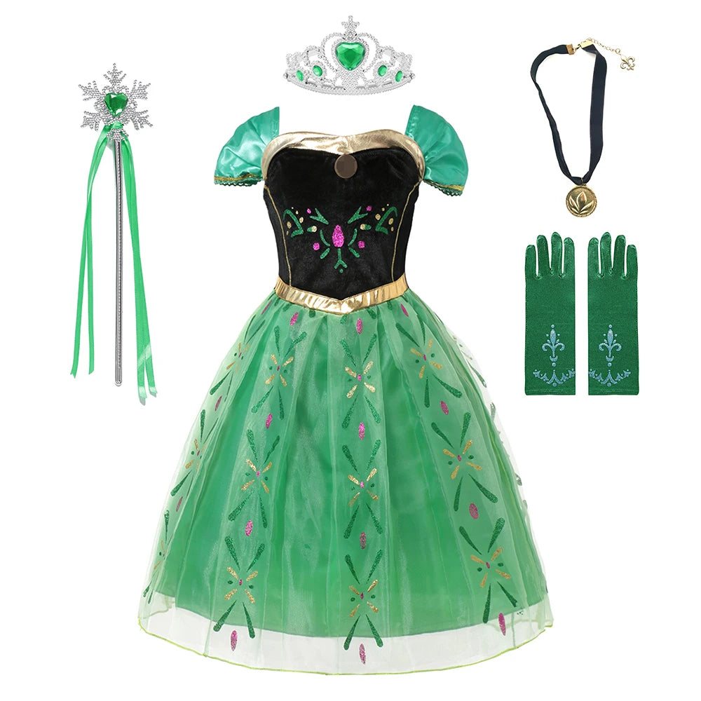 Frozen Theme- Costume For Girls, Princess Dress Carnival.