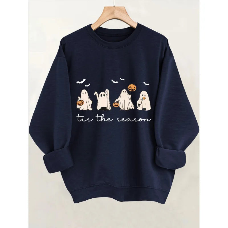 Halloween Ghost Print Womens Cross-Border Casual Comfortable Cardigan.