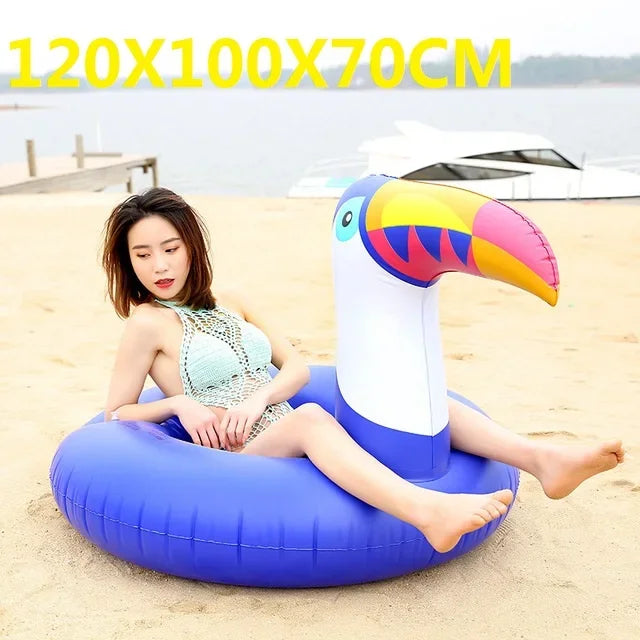 Giant Inflatable Float For Adult Pool Party, Ride-On Air Mattress Swimming Ring.