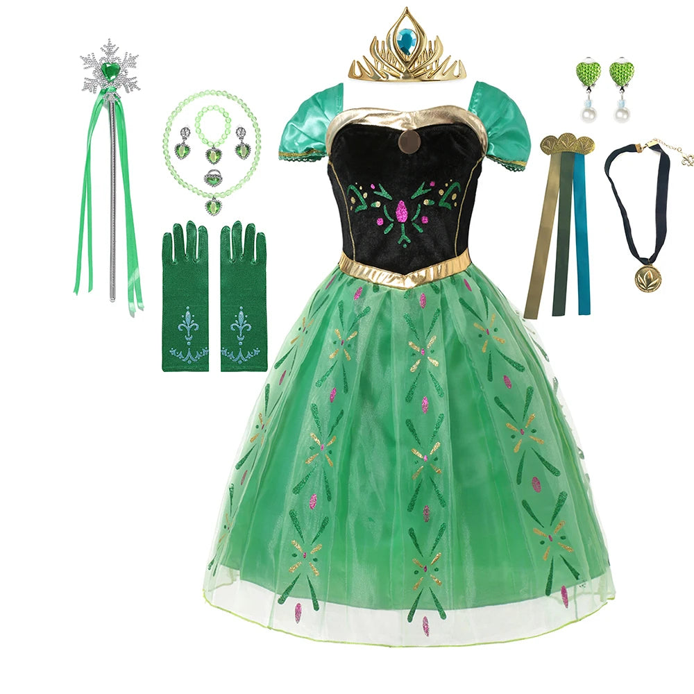 Frozen Theme- Costume For Girls, Princess Dress Carnival.