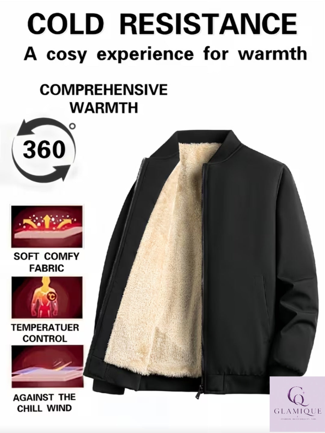 Men's Fleece-Lined Bomber Jacket