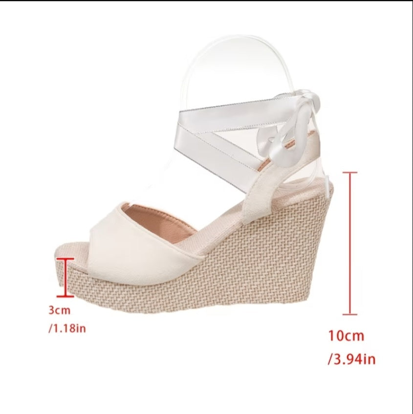 Lace-Up Platform Wedge Sandals