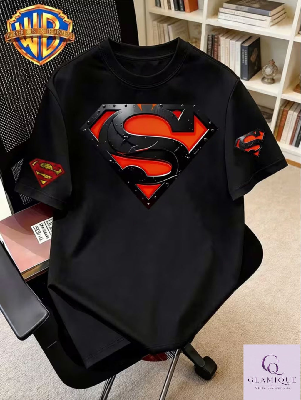 Superman Steel Shield Oversized Graphic Tee