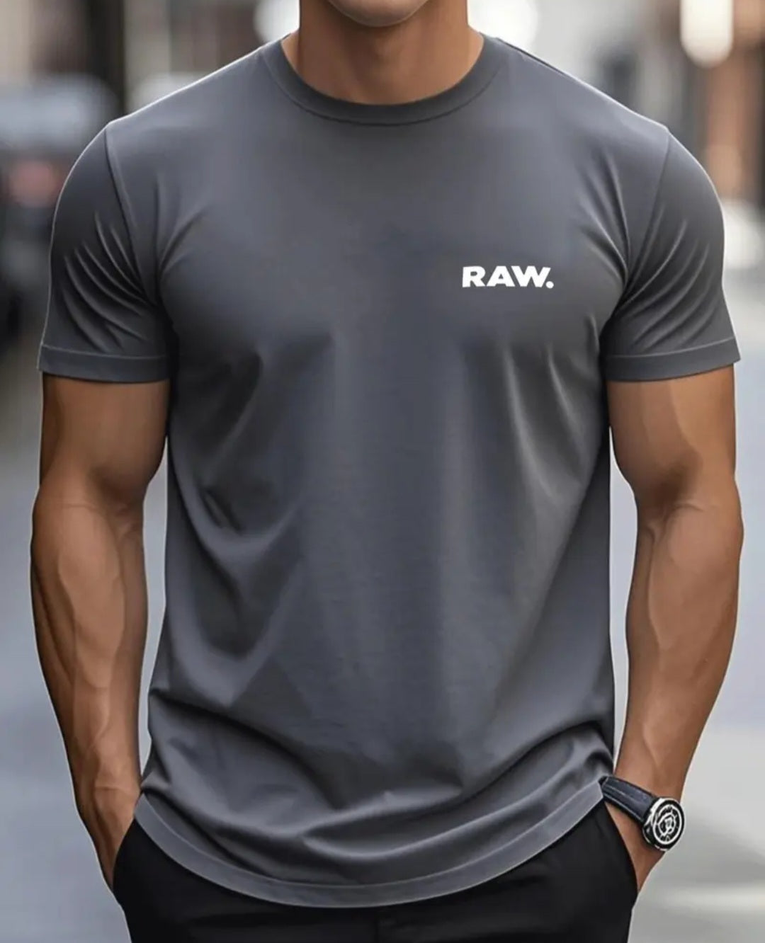 (XL) Men'S RAW Texture T-Shirt.