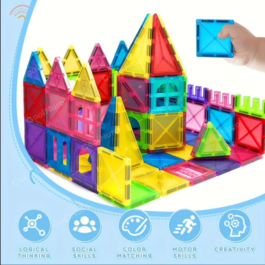 Magnetic Building Blocks – 40-Piece Sensory Educational Set.