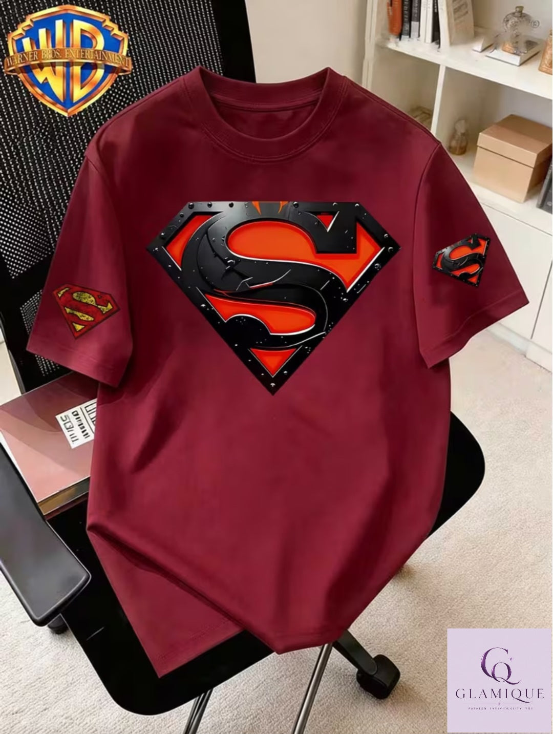 Superman Steel Shield Oversized Graphic Tee