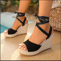 Lace-Up Platform Wedge Sandals