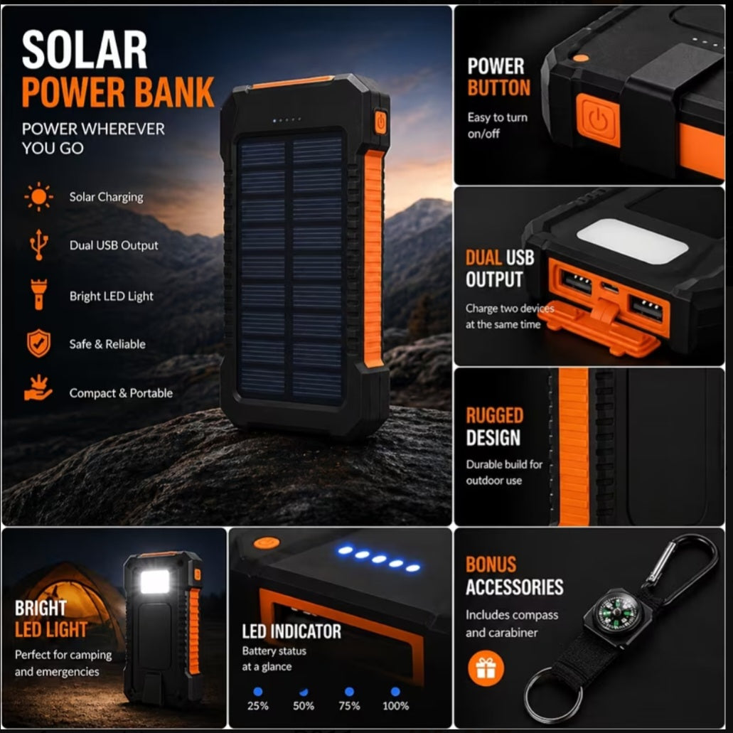 Solar Power Bank – Power Anywhere, Anytime