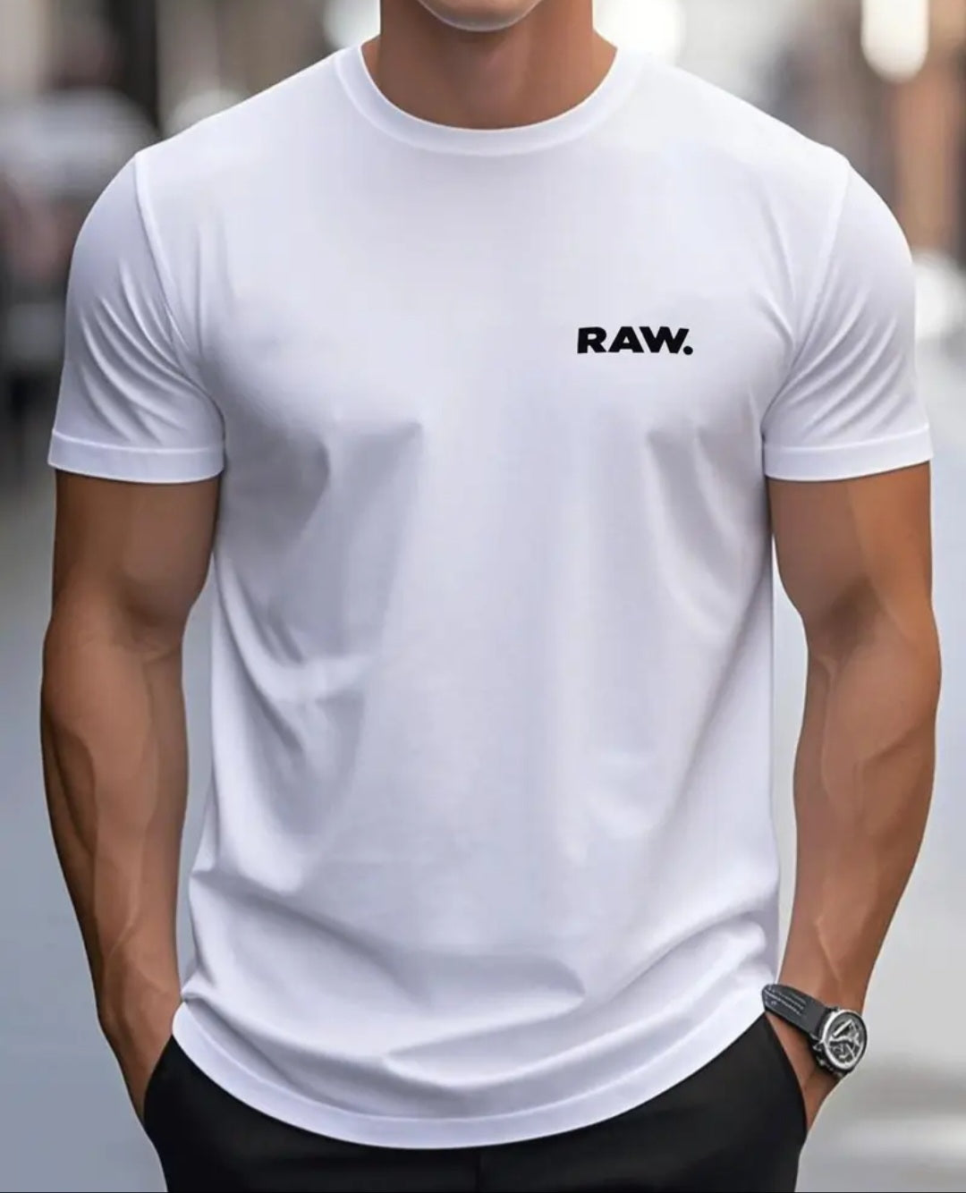 (XL) Men'S RAW Texture T-Shirt.