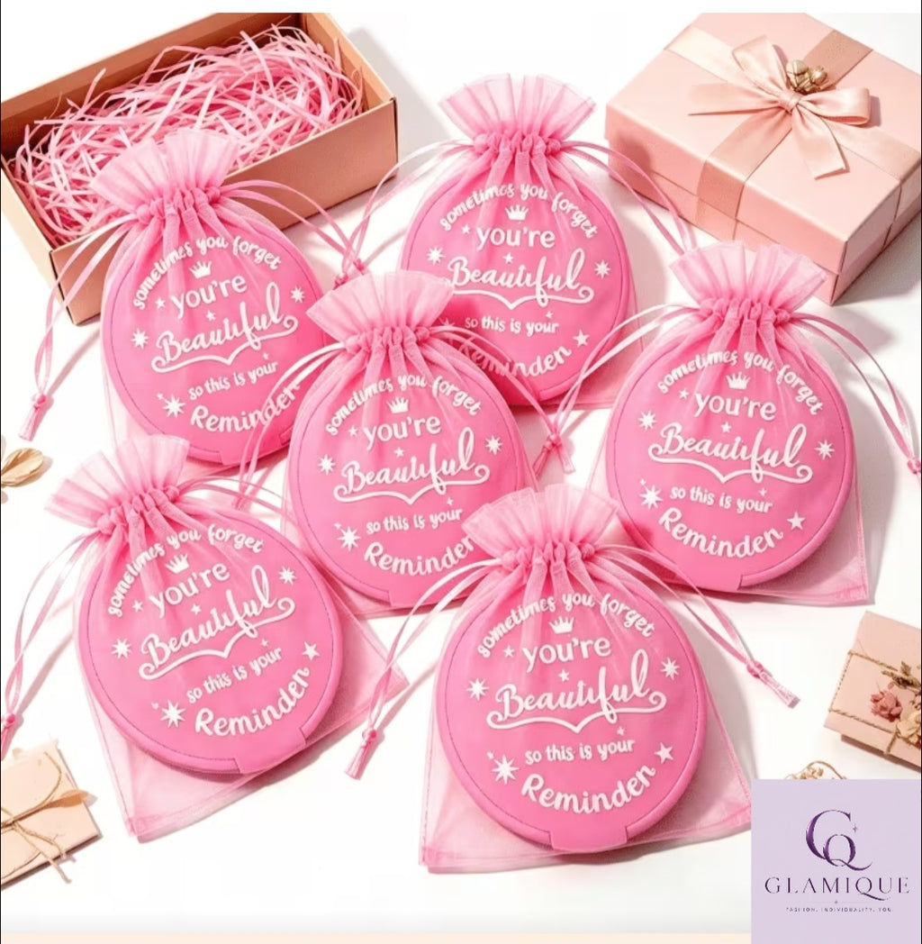 "You're Beautiful" Compact Mirror & Pouch Set