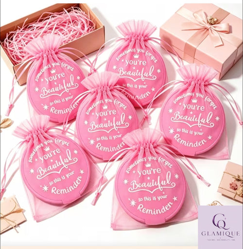 "You're Beautiful" Compact Mirror & Pouch Set