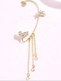 1pc Elegant Delicate Golden Butterfly Rhinestone Left Ear Cuff Earring.