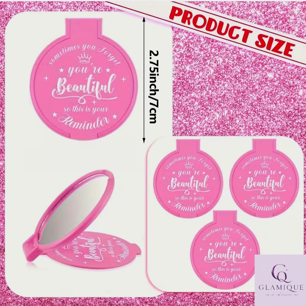 "You're Beautiful" Compact Mirror & Pouch Set